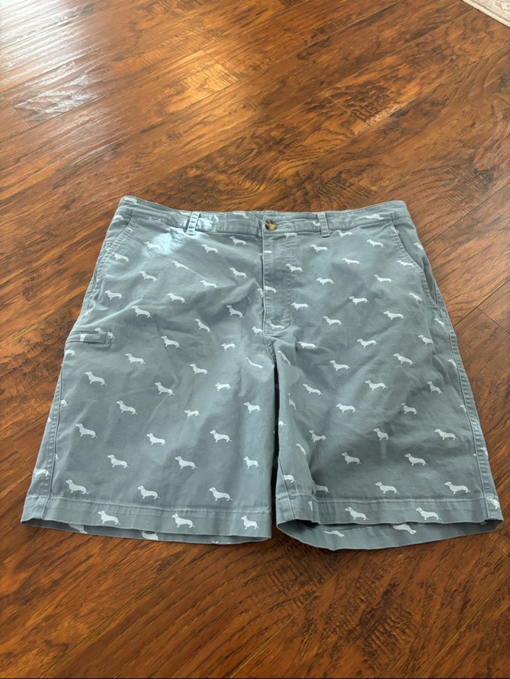 Boca Classics dusty blue  Men's Shorts Size 38 waist Wiener dogs! Dachshund